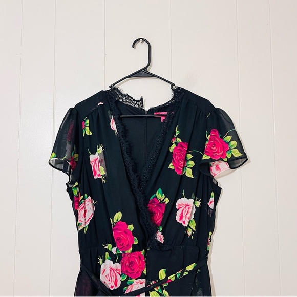 Betsey Johnson Floating Roses Faux Wrap Dress Plus Size 18W - Picture 5 of 13